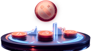 Futuristic Fondix crypto trading interface streamlined into a three-click process